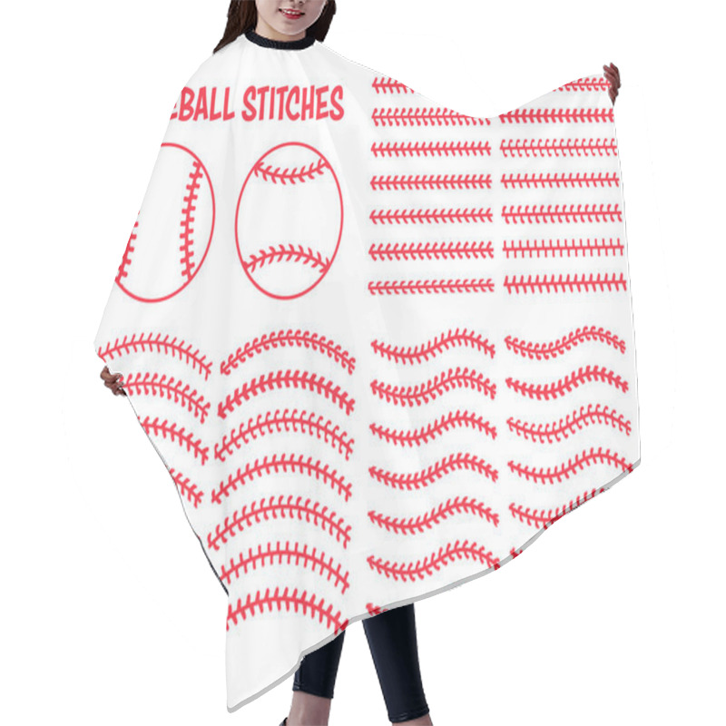 Personality  Red Baseball Stitch Popular Outdoor Sporting Events Hair Cutting Cape