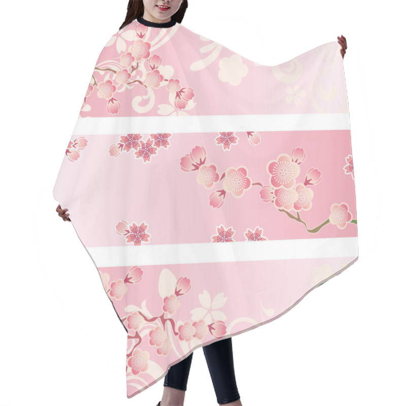 Personality  Cherry Blossom Banner Set Hair Cutting Cape