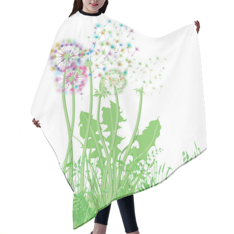 Personality  Dandelion In The Meadow Illustration Hair Cutting Cape