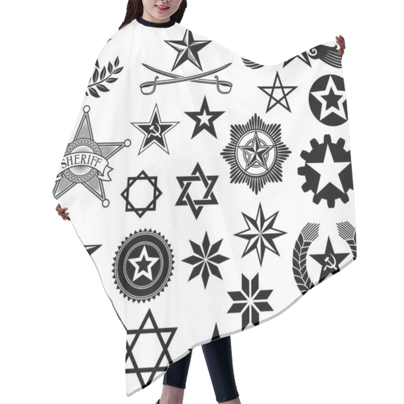 Personality  Set Of Vector Stars Hair Cutting Cape