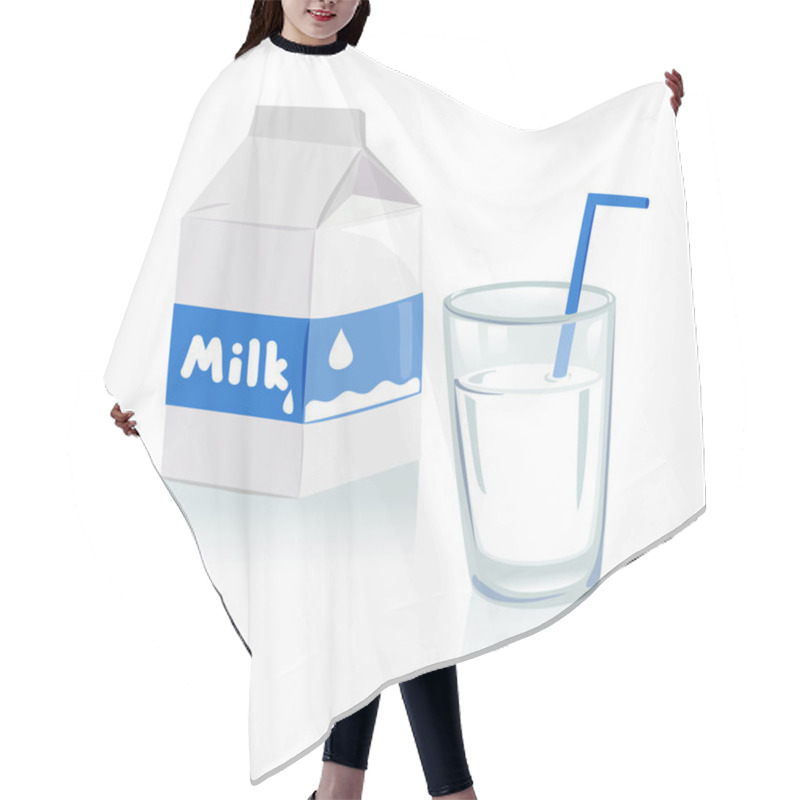 Personality  Glass Of Milk And A Carton Of Milk Hair Cutting Cape