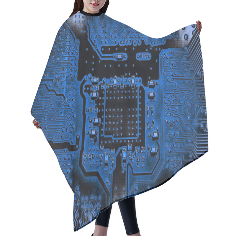 Personality  Abstract,close Up Of Mainboard Electronic Computer Background.(logic Board,cpu Motherboard,Main Board,system Board,mobo) Hair Cutting Cape