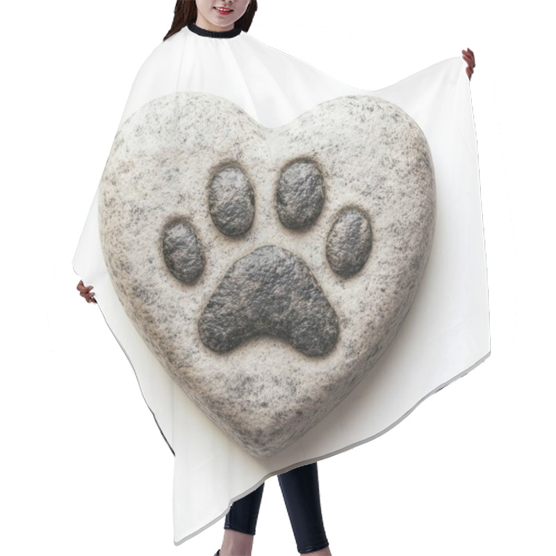 Personality  A Heart-shaped Stone With A Paw Print, Symbolizing Love For Pets. Hair Cutting Cape