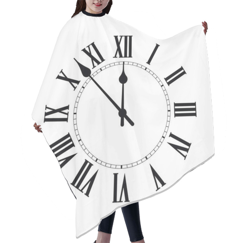 Personality  Clock Face With Shadow On White Background. Vector Illustration Hair Cutting Cape