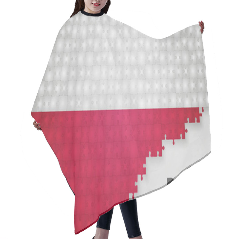 Personality  Poland Jigsaw Flag Background. Element Of Impact For The Use You Want To Make Of It. Hair Cutting Cape