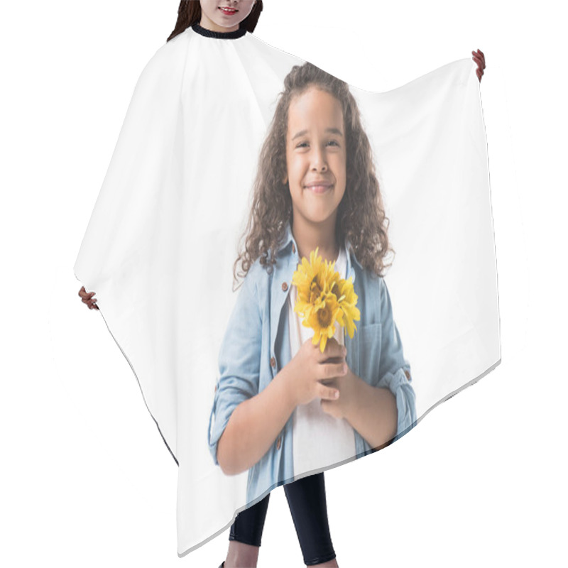 Personality  African American Girl With Flowers Hair Cutting Cape