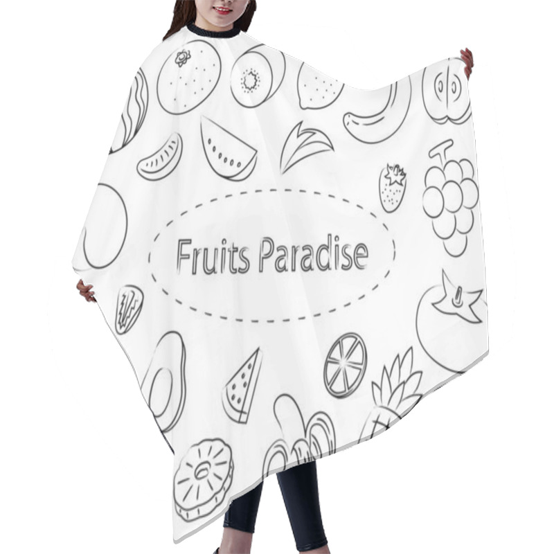 Personality  Fruit Brush Writing Wallpaper Illustration Hair Cutting Cape