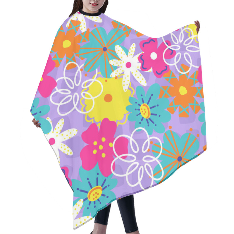 Personality  Bright Spring Retro Florals Vector Seamless Pattern Hair Cutting Cape