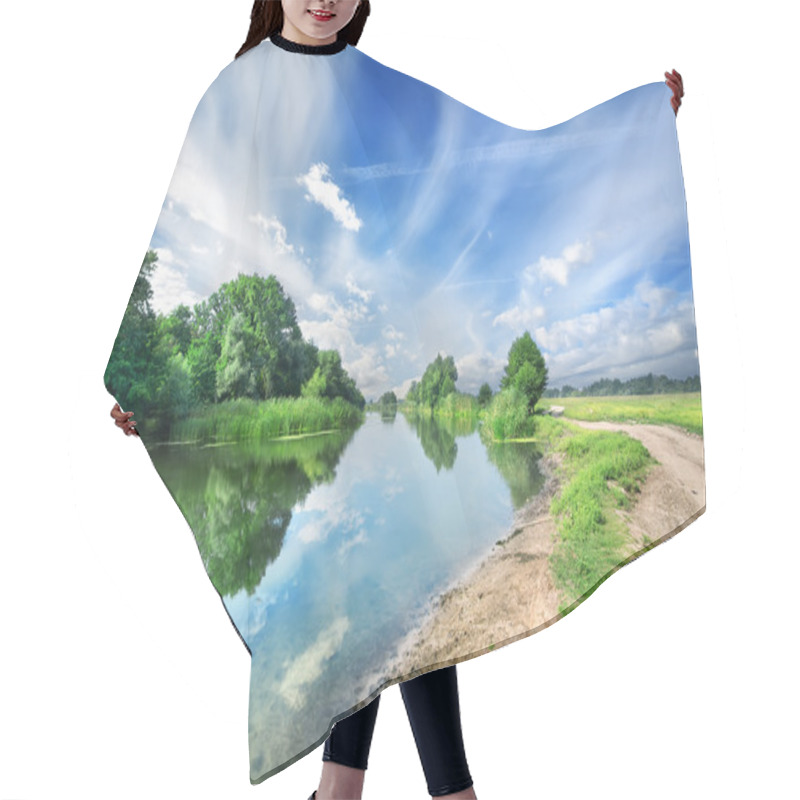 Personality  Silent Blue River Hair Cutting Cape