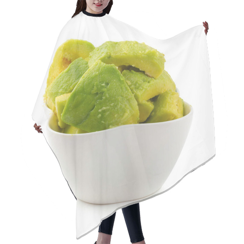 Personality  Ripe Avocado And Avocado Slices Isolated On White Background Hair Cutting Cape