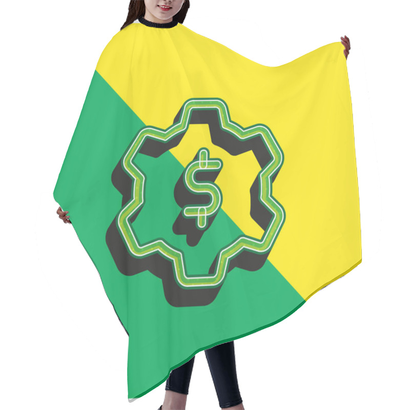 Personality  Application Settings Green And Yellow Modern 3d Vector Icon Logo Hair Cutting Cape