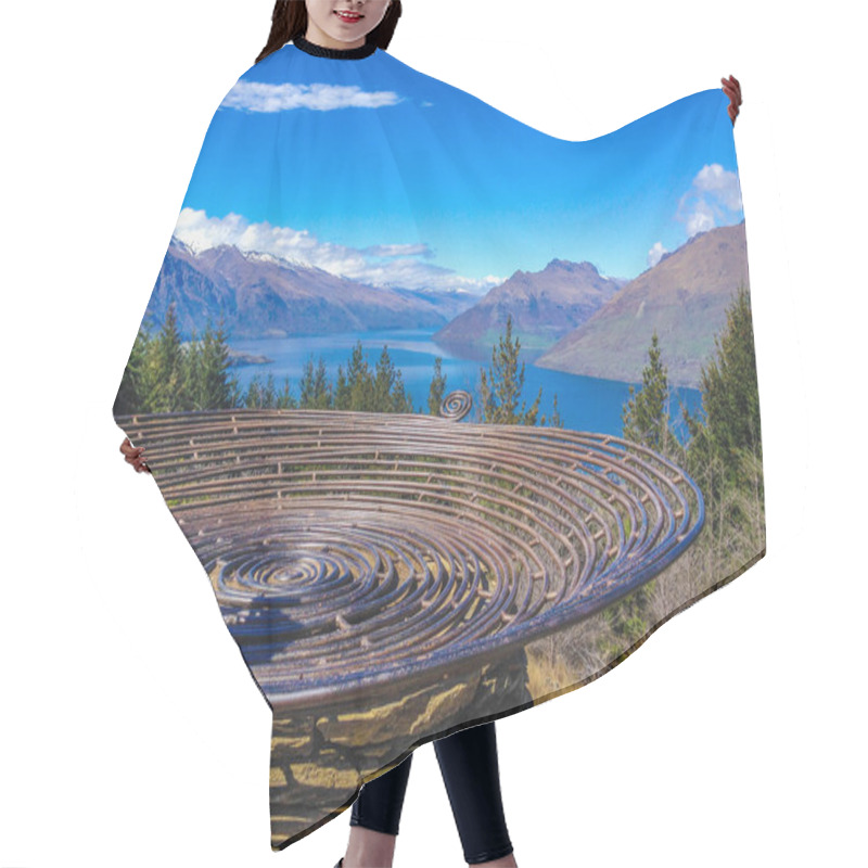 Personality  View Of Remarkables Mountain Range And Lake Wakatipu In Queenstown, South Island, New Zealand Hair Cutting Cape