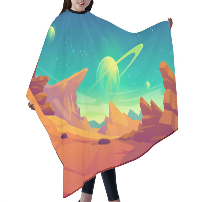 Personality  Mars Surface, Alien Planet Landscape Hair Cutting Cape