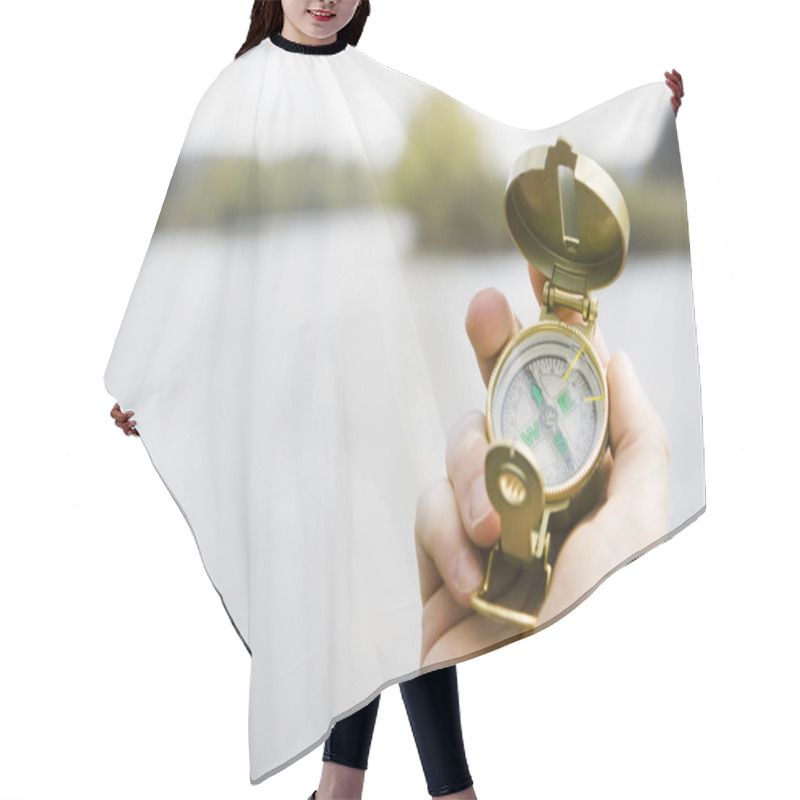 Personality  Compass In Hand Hair Cutting Cape