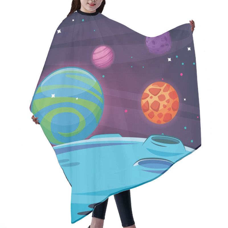 Personality  Milkyway Space Scenery Cartoon Hair Cutting Cape