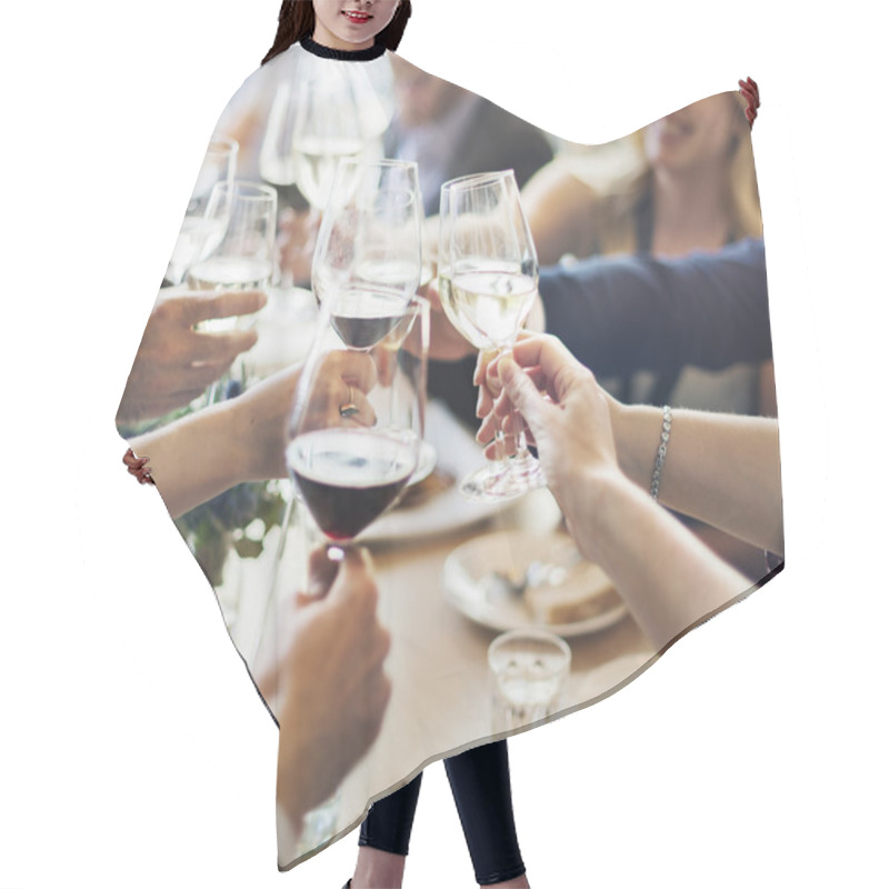 Personality   People Cheers With Glasses  Hair Cutting Cape