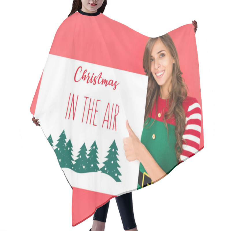 Personality  Woman In Elf Costume With Banner Hair Cutting Cape