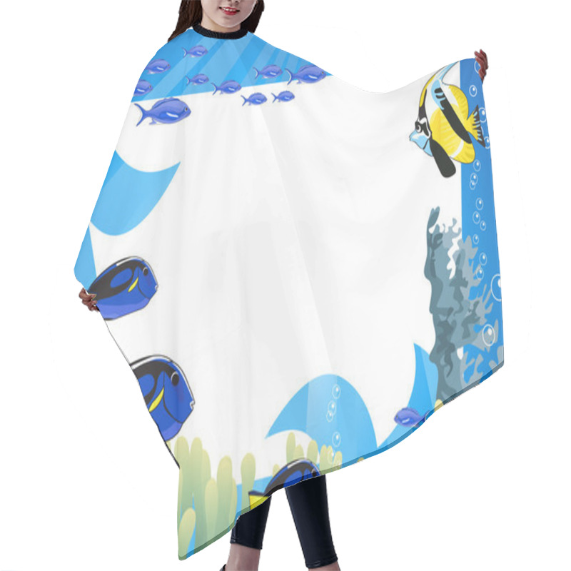 Personality  Tropical Underwater Scene With White Space For Text Hair Cutting Cape