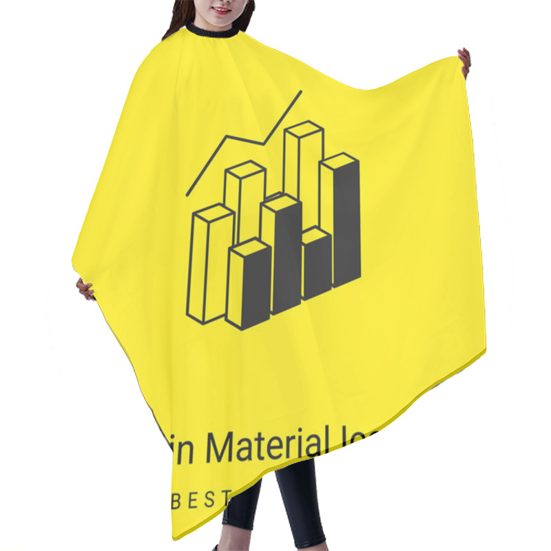 Personality  3d Data Analytics Dual Bars Graphic Minimal Bright Yellow Material Icon Hair Cutting Cape