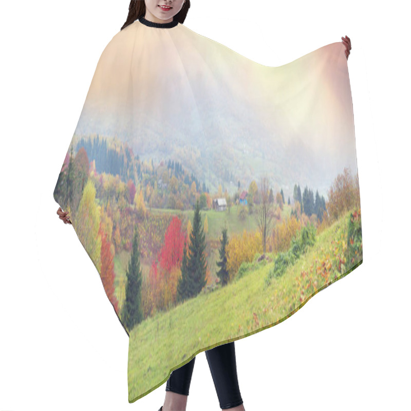 Personality  Mountain Village In Autumn Hair Cutting Cape