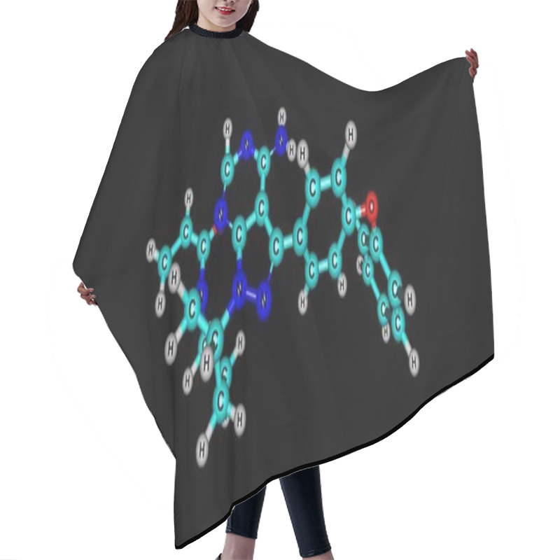 Personality  Ibrutinib Molecular Structure Isolated On Black Hair Cutting Cape