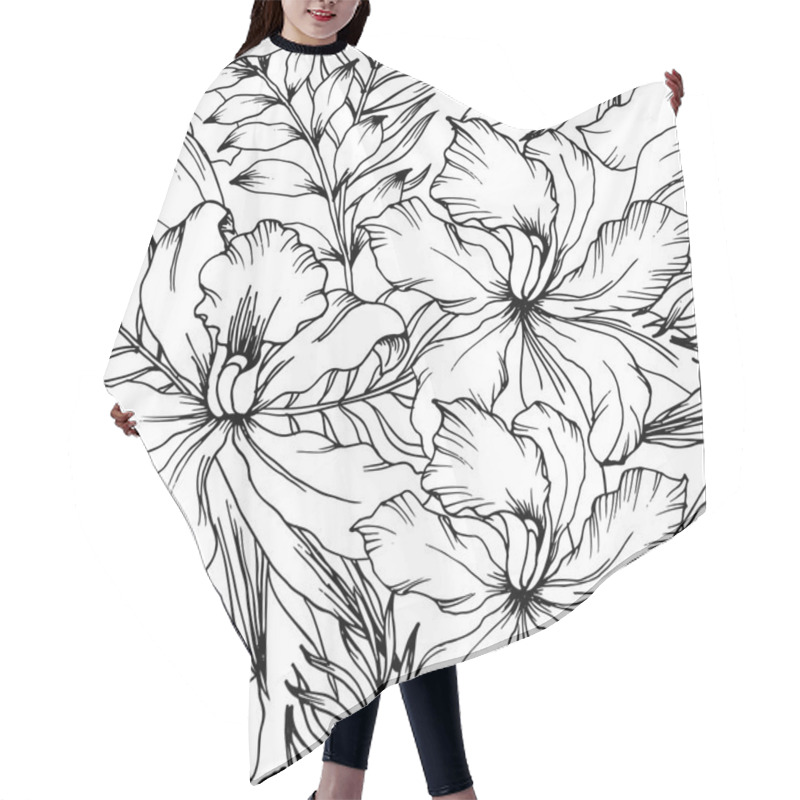 Personality  Seamless Floral Pattern Hair Cutting Cape