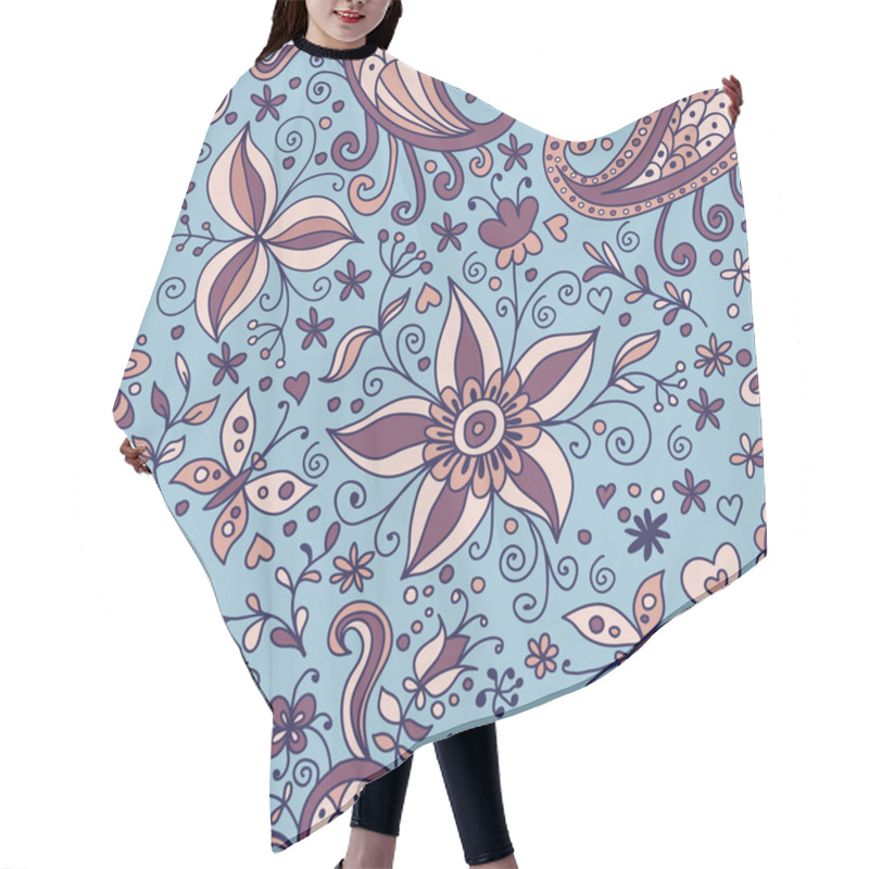 Personality  Floral Seamless Pattern Hair Cutting Cape