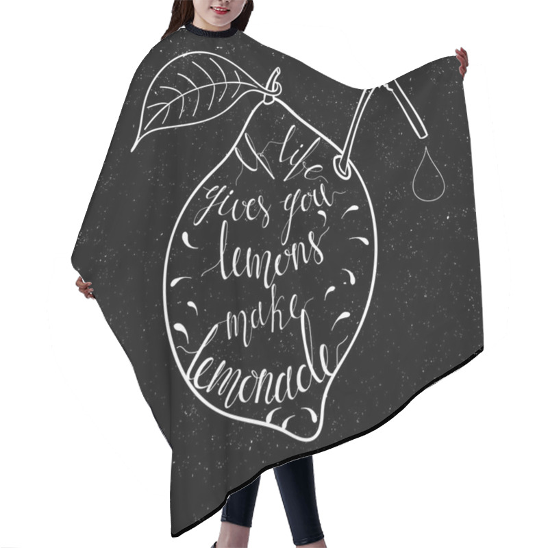 Personality  Elegant Ink Hand Lettering Hair Cutting Cape