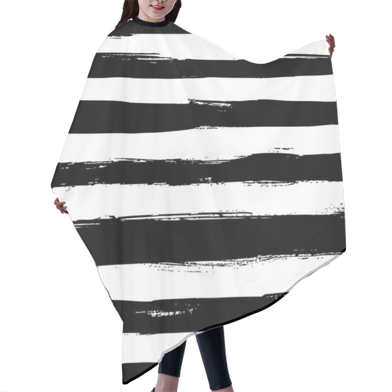 Personality  Black Horizontal Hand Drawn Stripes Hair Cutting Cape