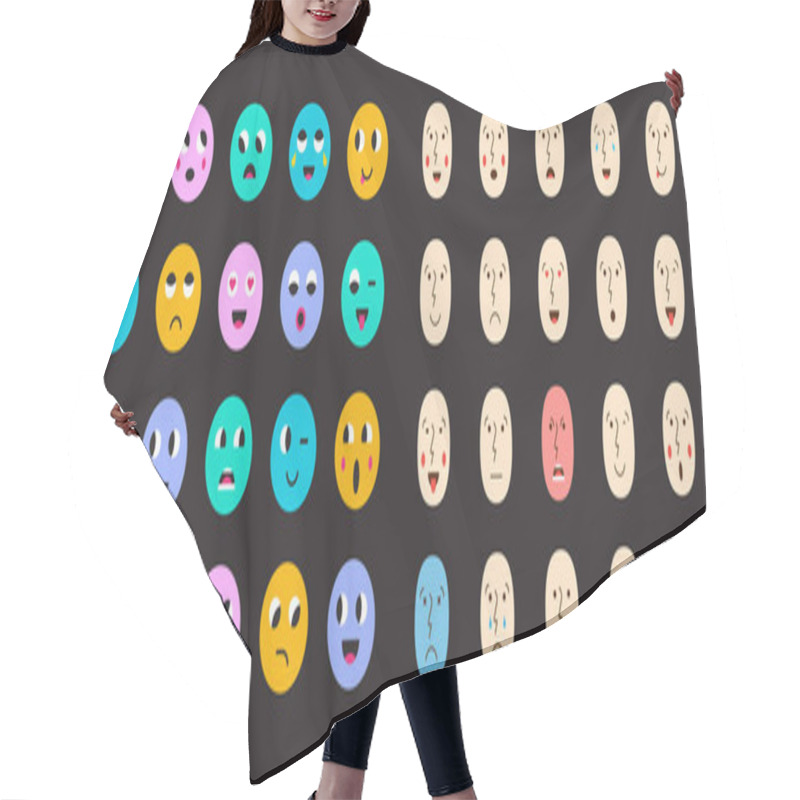 Personality  Set Of Emoticons For Devices Hair Cutting Cape