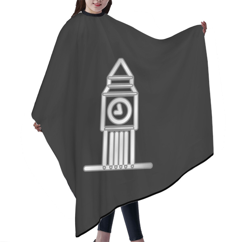 Personality  Big Ben Silver Plated Metallic Icon Hair Cutting Cape