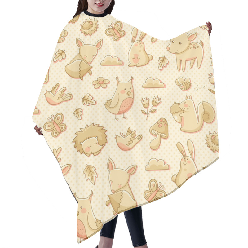 Personality  Forest Animals Pattern Hair Cutting Cape