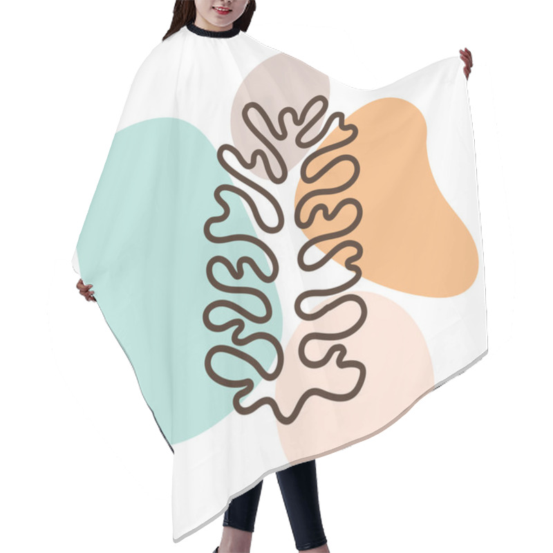 Personality  Abstract Matisse Inspired Contemporary Collage With Abstract Organic Shapes In Neutral Colors Hair Cutting Cape