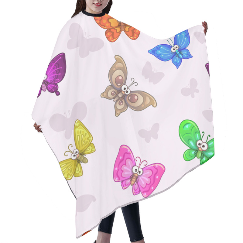 Personality  Seamless Pattern With Butterflies Hair Cutting Cape