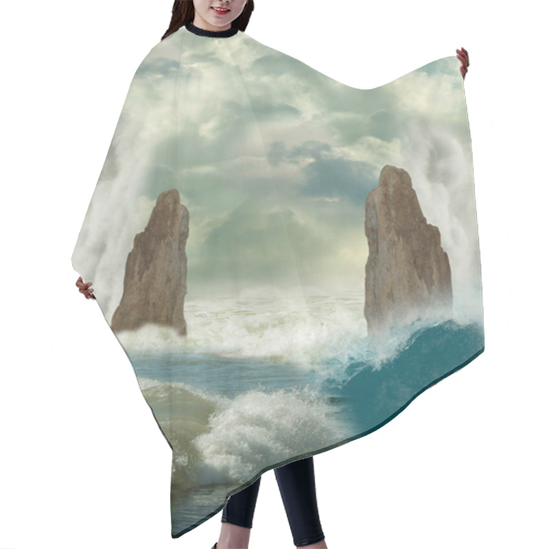 Personality  Fantasy Landscape Hair Cutting Cape