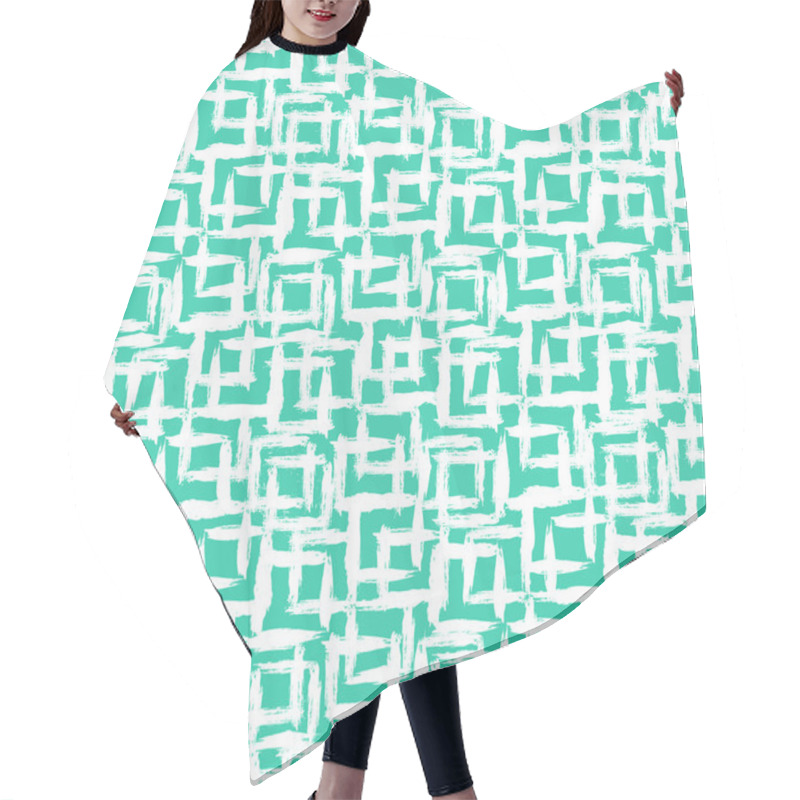 Personality  Geometric Pattern With Small Hand Painted Squares Hair Cutting Cape