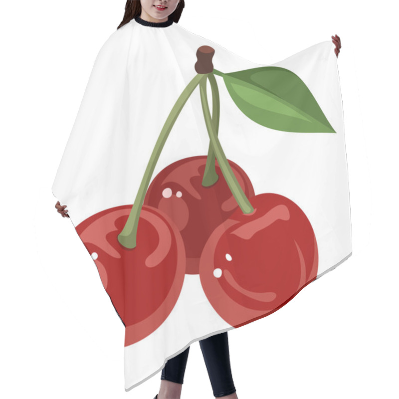 Personality  Three Cherries. Vector Illustration. Hair Cutting Cape