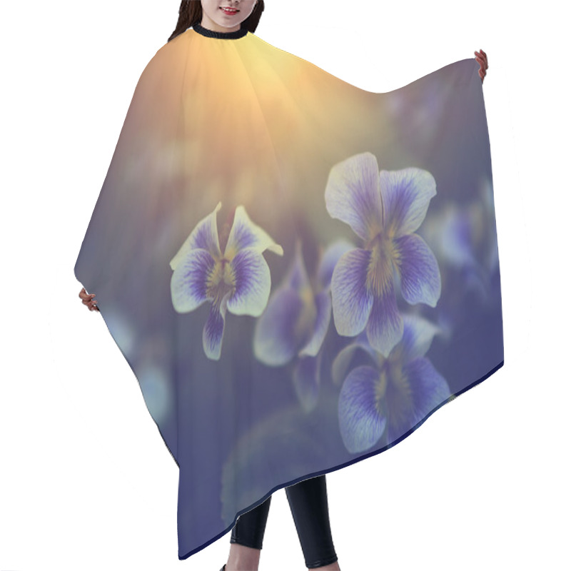 Personality  Violet Flower Hair Cutting Cape