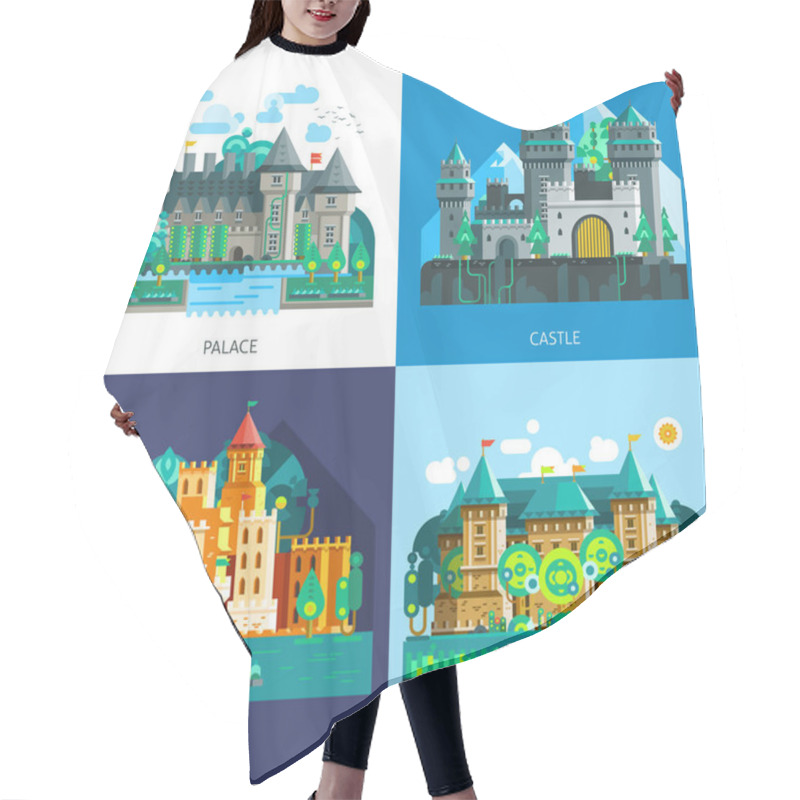 Personality  Medieval Castles Set Hair Cutting Cape