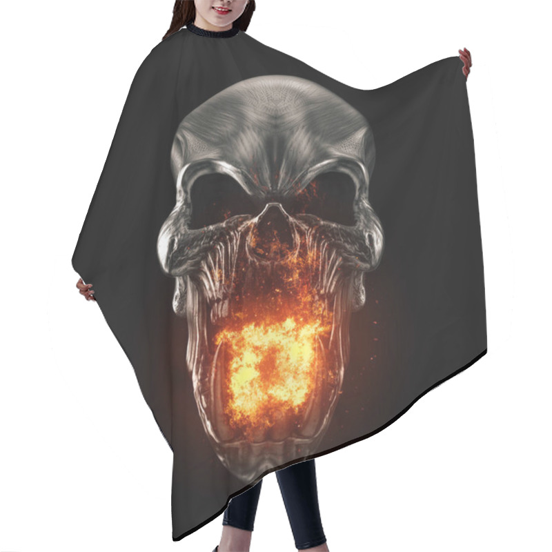 Personality  Angry Dark Metal Demon Skull Breathing Fire Hair Cutting Cape