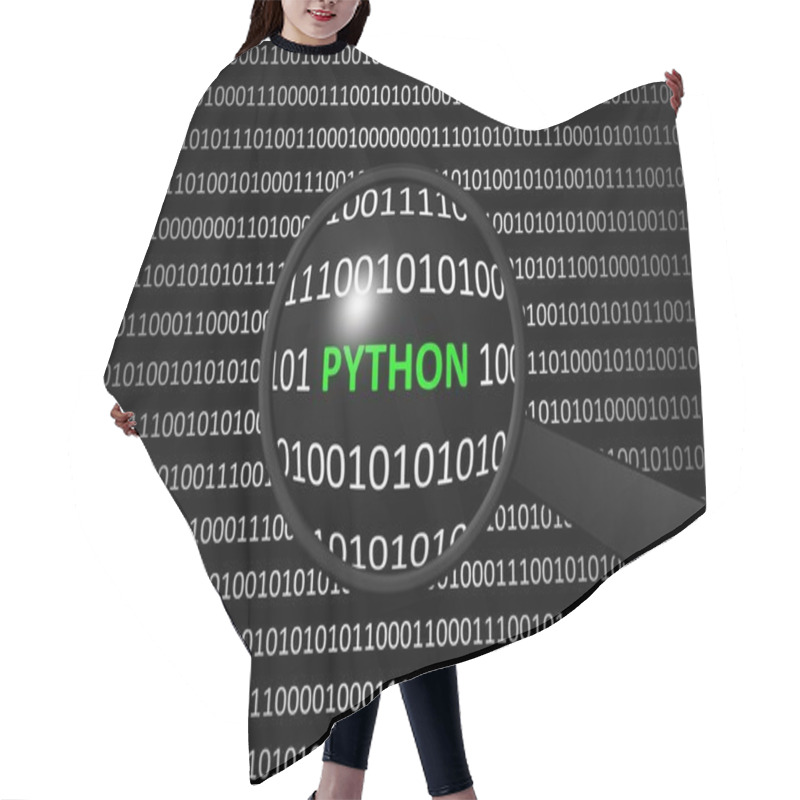 Personality  Binary Code With PYTHON And Magnifying Lens Hair Cutting Cape