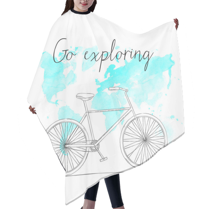 Personality  Hand Drawn Sketch Bicycle Hair Cutting Cape