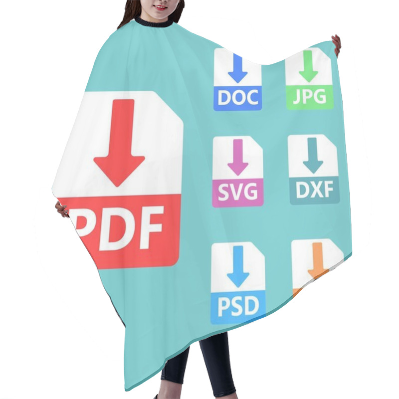 Personality  PDF, SVG, DOC, JPG, PSD, AI File Formats. Vector Icons. Hair Cutting Cape