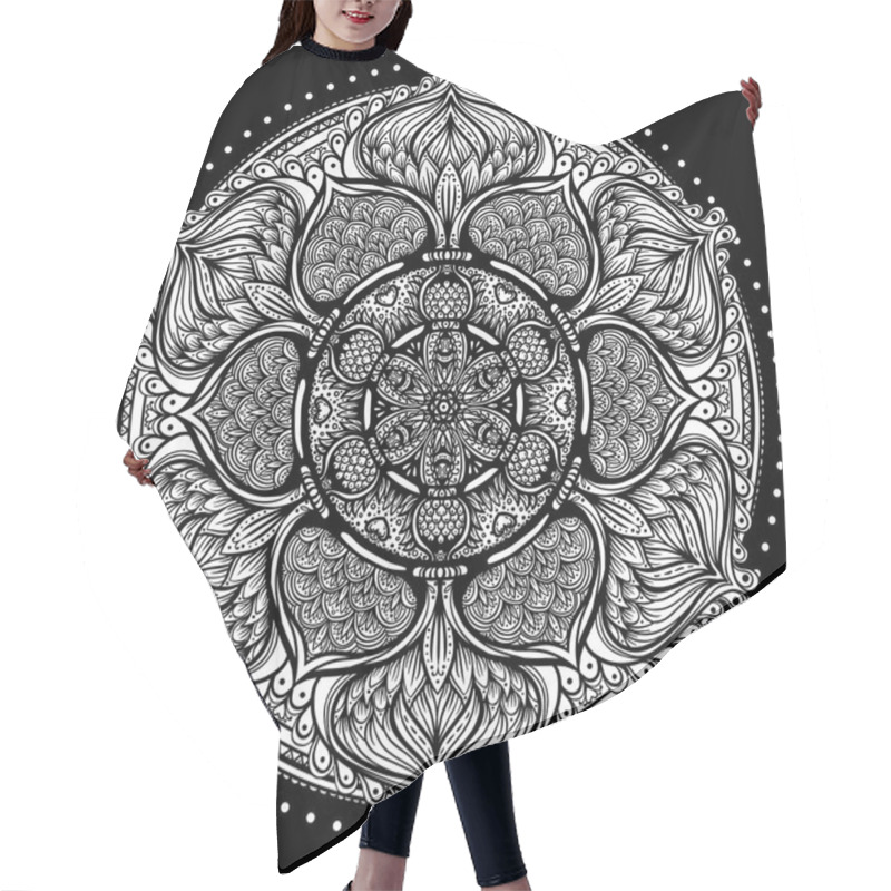 Personality  Vector Ornamental Mandala Inspired Ethnic Art, Patterned Indian  Hair Cutting Cape