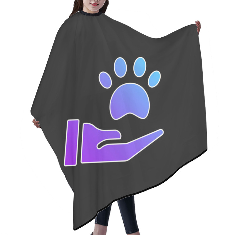 Personality  Animal Therapy Blue Gradient Vector Icon Hair Cutting Cape