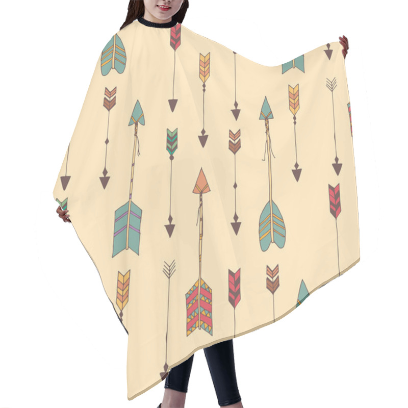 Personality  Bohemian Hand Drawn Arrows, Seamless Pattern Hair Cutting Cape