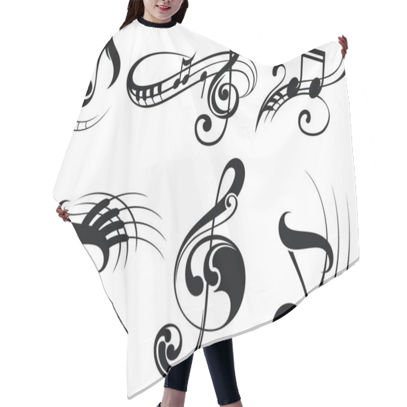 Personality  Music Notes On Staves Hair Cutting Cape