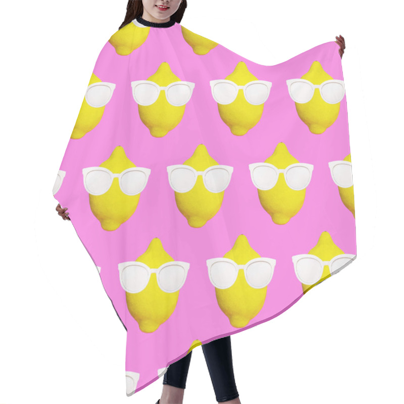 Personality  Minimal Fashion Print For T-shirt, Apparel, Textile Or Wrapping. Lemon Pattern. Seamless And Repeatable Pattern Hair Cutting Cape