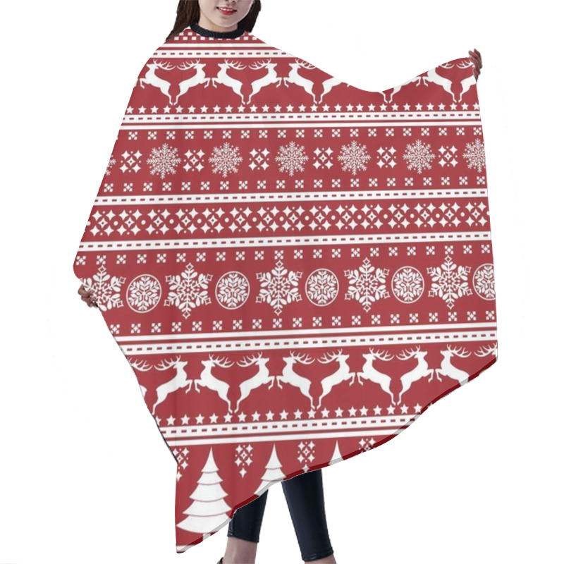 Personality  Christmas Seamless Pattern With Holiday Decoration Hair Cutting Cape