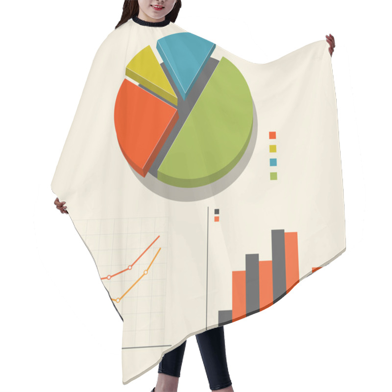 Personality  Elements Of Infographics In Retro Style. Hair Cutting Cape